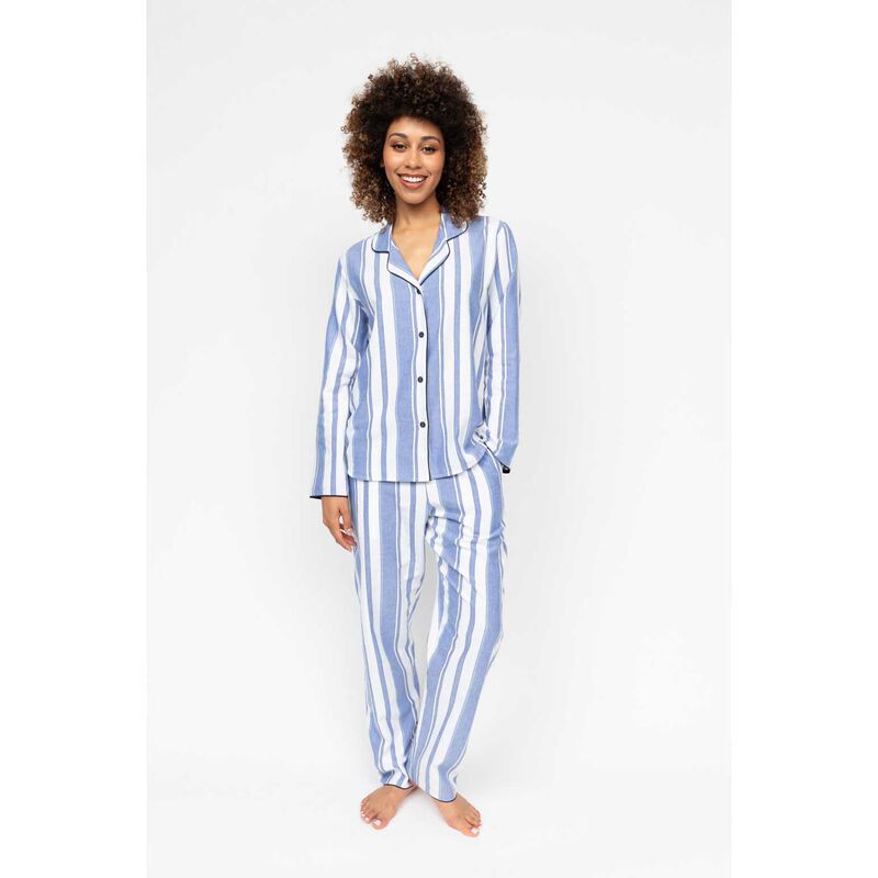 Cyberjammies Blue Stripe Long Sleeve Pyjama Top image number 2